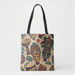 Saco de Tote Artístico Inspirado Africano