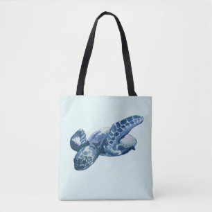 Saco de Tote Azul de Tartaruga Marítima