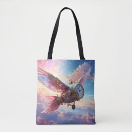 Saco de tote bonito com asas fantásticas e face do