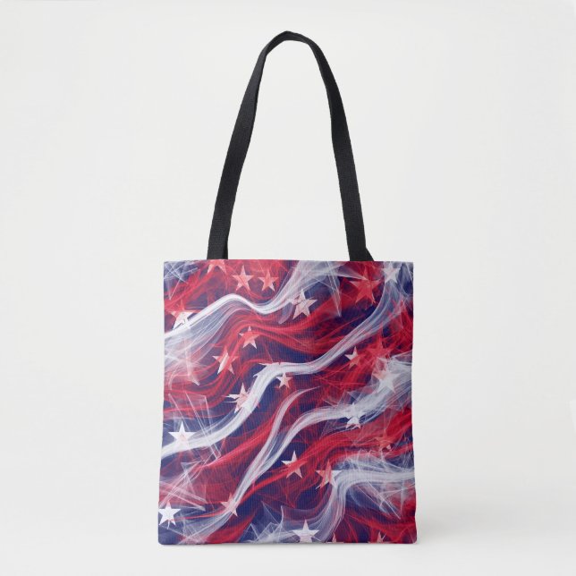 Saco de Tote com design de Bandeira Americana (Frente)