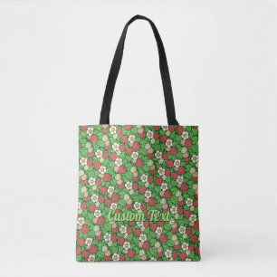 Saco de Tote com Padrão de Fundo de Morango