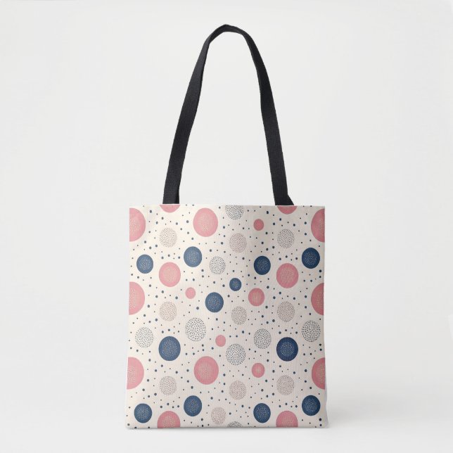 Saco de tote com padrão de ponto de Bloom (Frente)