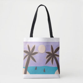 Saco de Tote com Palma e Design de Oceano