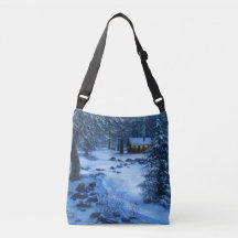 Saco de Tote "Cozy Cabin in in in the Snow"