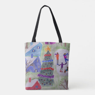 Saco de Tote da Aldeia de Natal