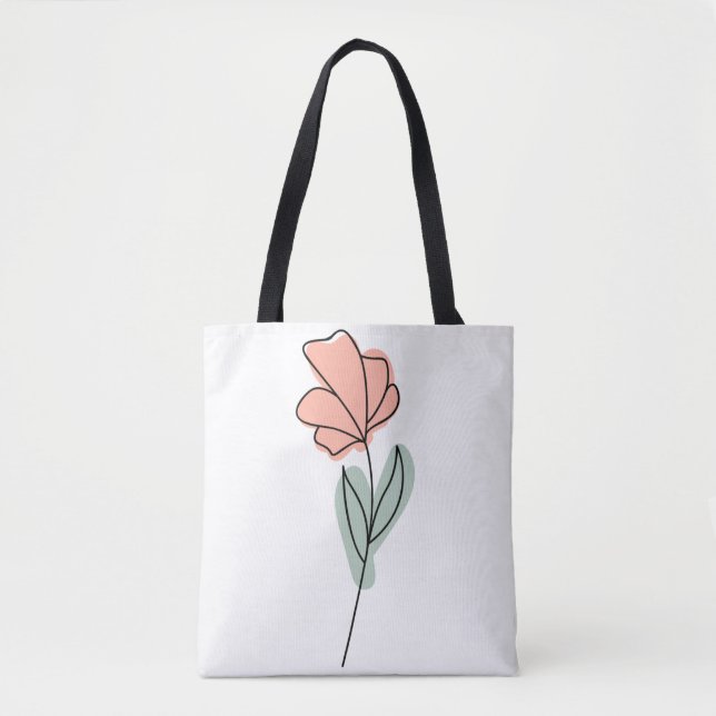 Saco de Tote das Flores abstrato Minimalistas (Frente)