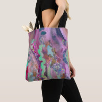 Saco de tote de Abstrato digital Tendy rosa e ment