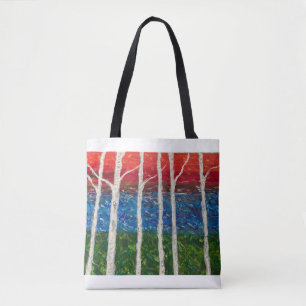 Saco de Tote de Birch no outono