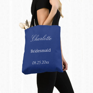Saco de Tote de Bridesmaid Azul Escuro Elegante