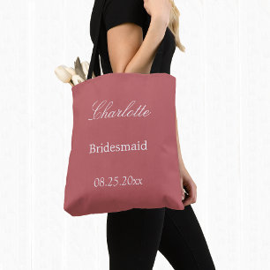 Saco de Tote de Bridesmaid, Elegante Dusty Rosa ro