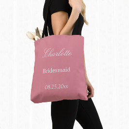 Saco de Tote de Bridesmaid Rosa Elegante