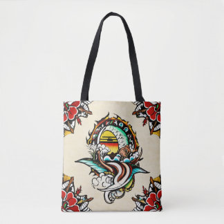 "Saco de Tote de Canvas Floral Vibrante"
