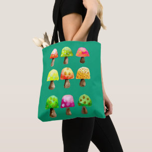 Saco de tote de cogumelos coloridos