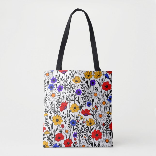 Saco de Tote de Flor Selvagem (Frente)