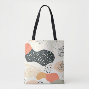 Saco de Tote de Formas Orgânicas Pastel com Cor