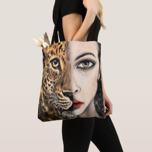 Saco de Tote de Garota-Leopardo