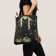 Saco de Tote de Gato de Três Halloween, Saco de To