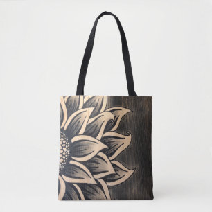Saco de Tote de Girassol Cinza