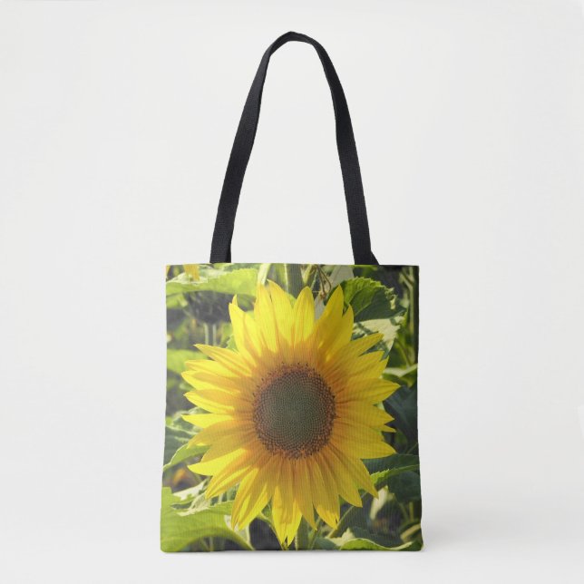 Saco de Tote de Girassol de Verão impresso (Frente)