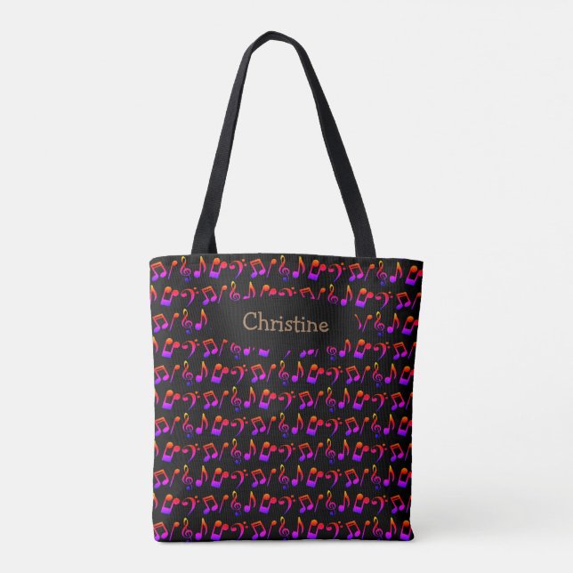 Saco de Tote de Música de Ombre Personalizado (Esc (Verso)
