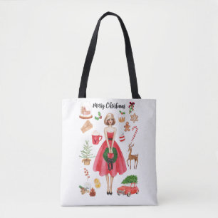 Saco de tote de Natal feliz