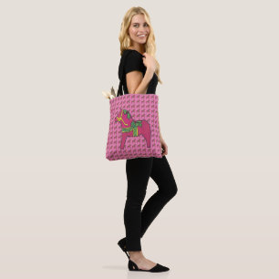 Saco de Tote de Natal Holly Dala Horse