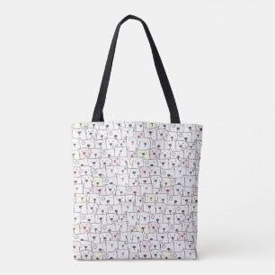 Saco de Tote de Padrão de Cachorro Pastel - Bonito