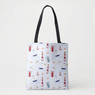 Saco de Tote de Padrão Náutico