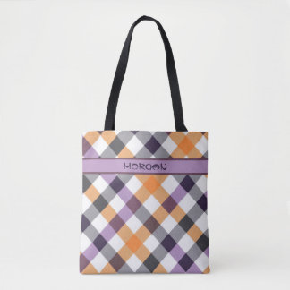 Saco de Tote de Padrão Verificado por Multicores P