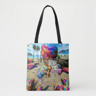 Saco de Tote de Praia da Família Personalizada com