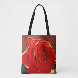 Saco de Tote de Rosa vermelha Estilizado