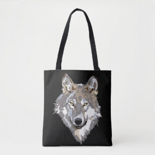 saco de tote de rosto de lobo