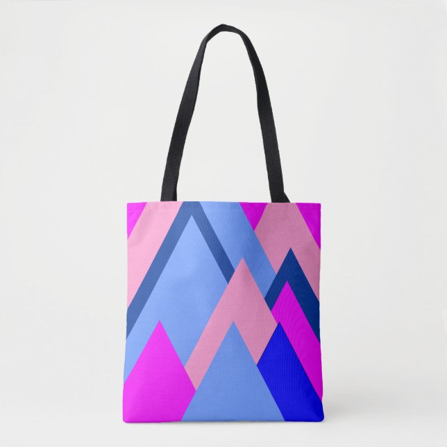 Saco de Tote de Triângulos Coloridos Vibrantes (Frente)