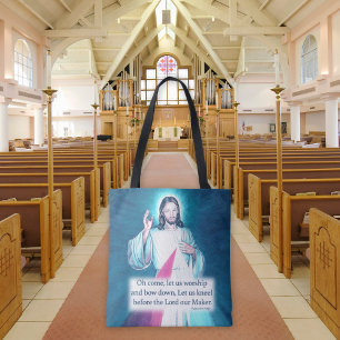 Saco de Tote do Coração Sagrado Jesus Personalizad