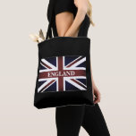 Saco de Tote do Ombro com bandeira de jack sindica<br><div class="desc">Saco do Ombro Tote com bandeira do sindicato britânico. Bandeira do Reino Unido,  Excelente Birtain,  Inglaterra. Personalizar com texto e cor personalizados. Estilo de safra.</div>