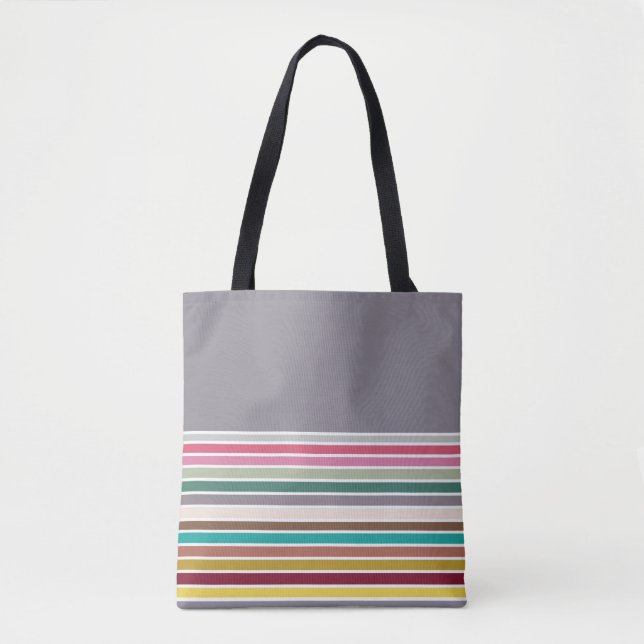 Saco de Tote do Padrão de Faixa Retroativa (Frente)