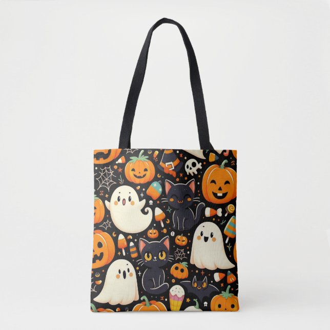 Saco de Tote do Padrão Halloween (Frente)