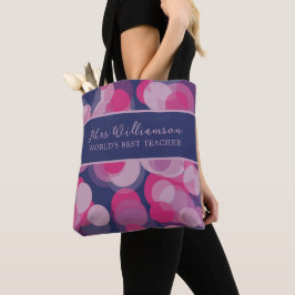 Saco de Tote do Professor Rosa e Azul Padrão