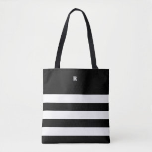 Saco de Tote em Branco e Preto Personalizado