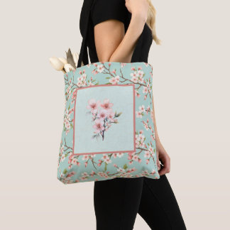 Saco de tote floral de cereja florada