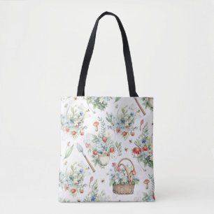 Saco de Tote Floral de Colheita de Jardim Whimsso