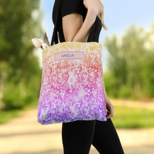 Saco de Tote floral pastel de abstrato art persona