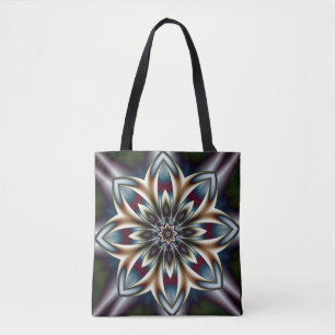saco de tote fractal de flor cristal