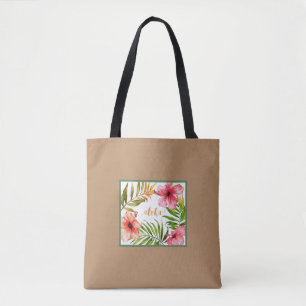 Saco de tote marrom havaiano Aloha