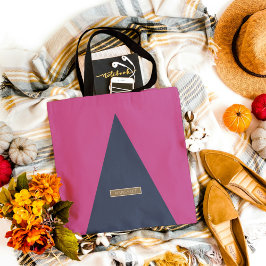 Saco de tote mínimo clássico clássico azul-rosa