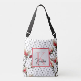 Saco De Tote Monograma Branco E Rosa Personalizáve