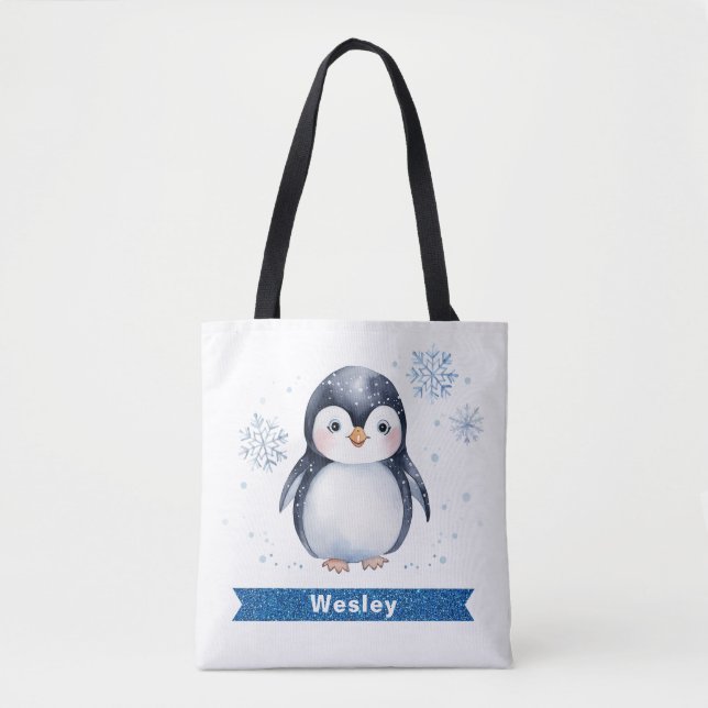 Saco de Tote para Crianças Pinguins Cuja Forma Per (Frente)