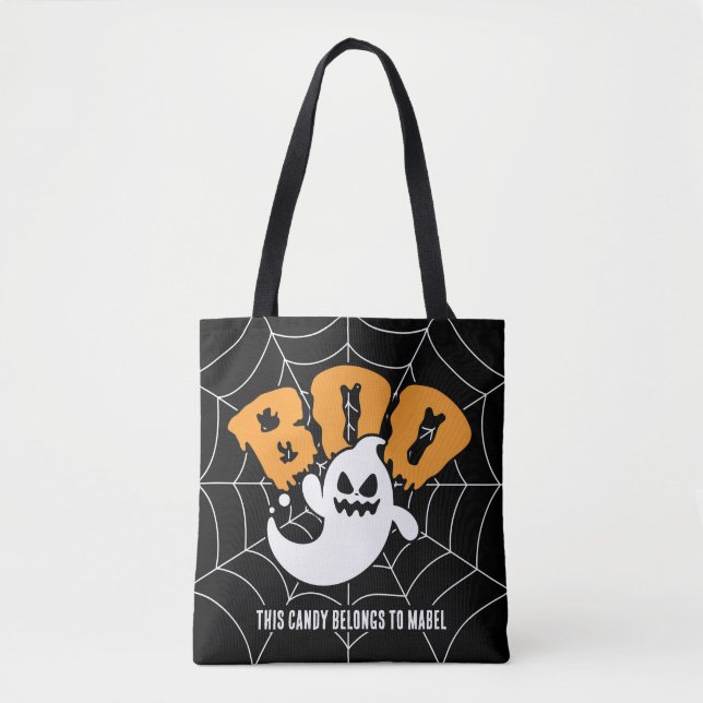 Saco de Tote Personalizado do Halloween (Frente)