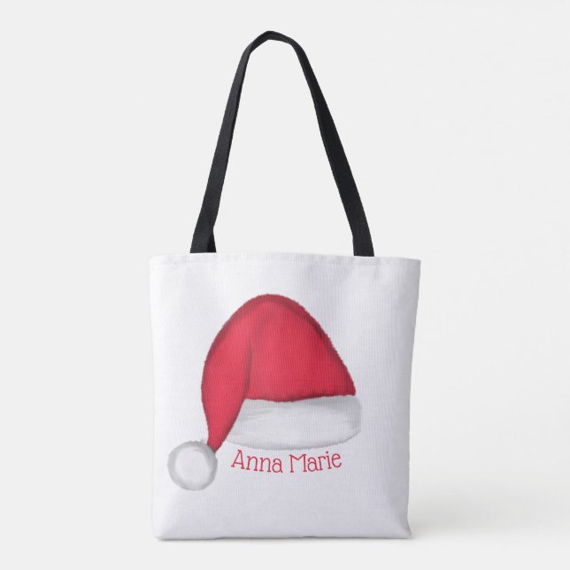 Saco de Tote Personalizado do Santa Hat (Verso)