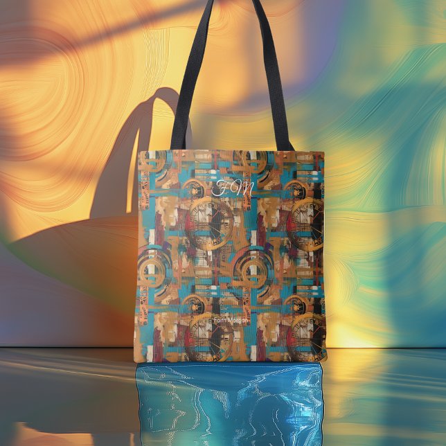 Saco de Tote Personalizado Geométrico Abstrato com (Criador carregado)